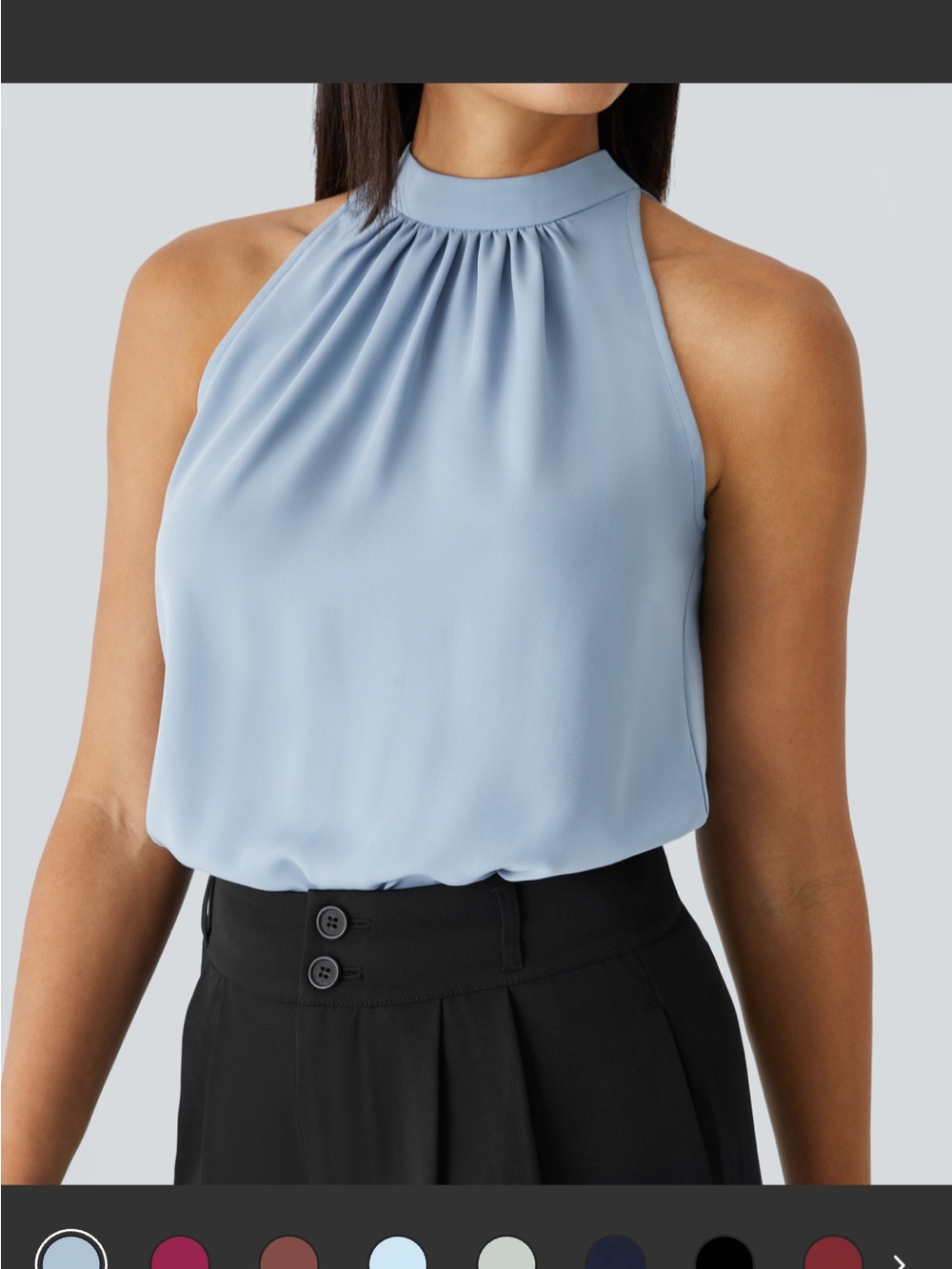 HALARA High-Neck Sleeveless Camisole in Light Blue